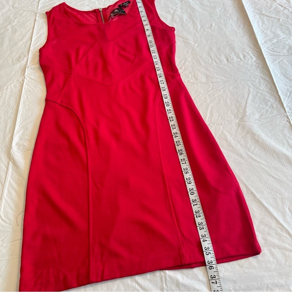 Guess SL Hedy Fitted Paneled Sleeveless Dress Red Mesh Accent (U1-2) - Picture 12 of 14